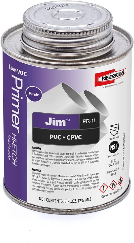 Rectorseal 55912 1/2 Pint Pr1L Purple Low Voc Hi-Etch Pvc And Cpvc Primer