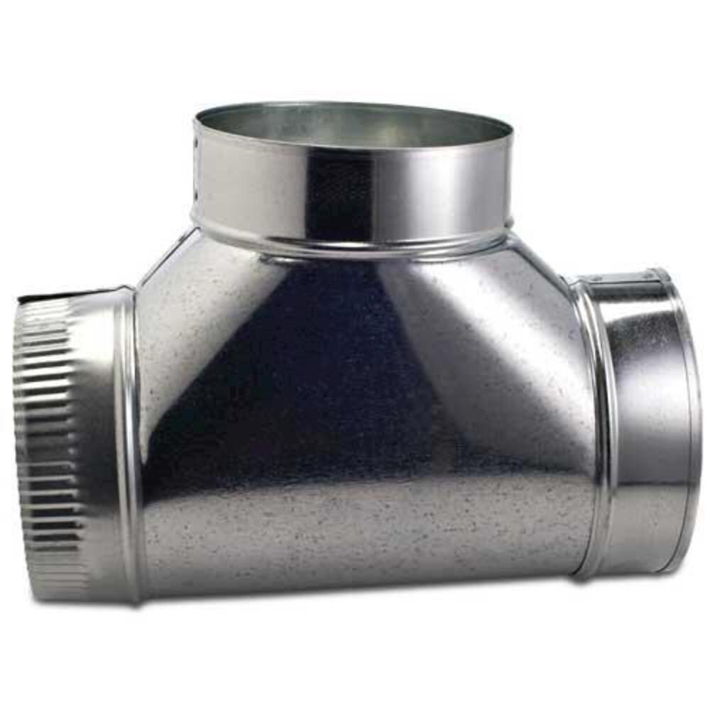 5" In Galvanized steel Round Full flow Duct tee
