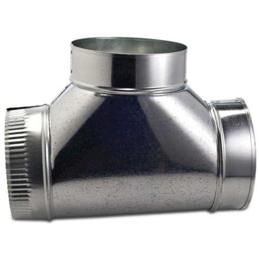8" In Galvanized steel Round Full flow Duct tee