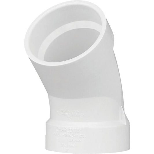 2 In. Schedule 40 45 Deg. Sanitary DWV PVC Elbow (1/8 Bend)