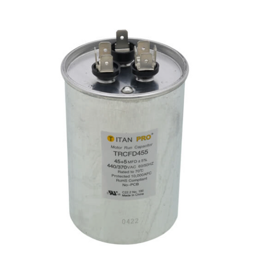 45/5 MFD Round Dual Motor Run Capacitor (440/370V)