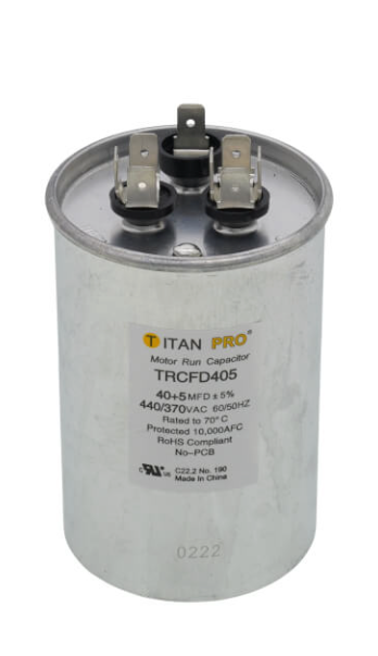 40/5 MFD Round Dual Motor Run Capacitor (440/370V)