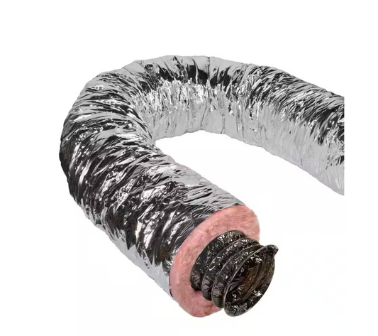 8 in. x 25 ft. Insulated Flexible Duct R8 Silver Jacket