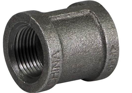 1/2" Black Malleable Iron Straight Left/Right Coupling Reverse Opposite Thread 1 Piece-NPF