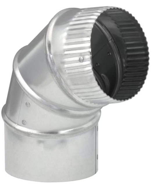 8" Galvanized steel Round Adjustable 90 degree Duct elbow