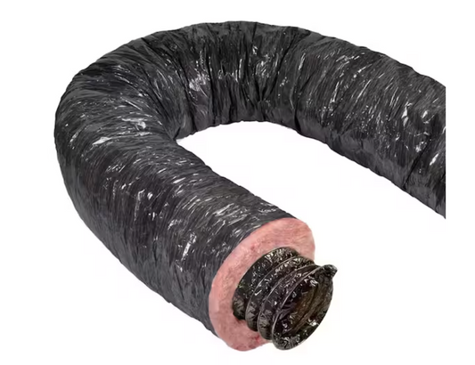 16 in. x 25 ft. Insulated Flexible Duct R8 Black Jacket